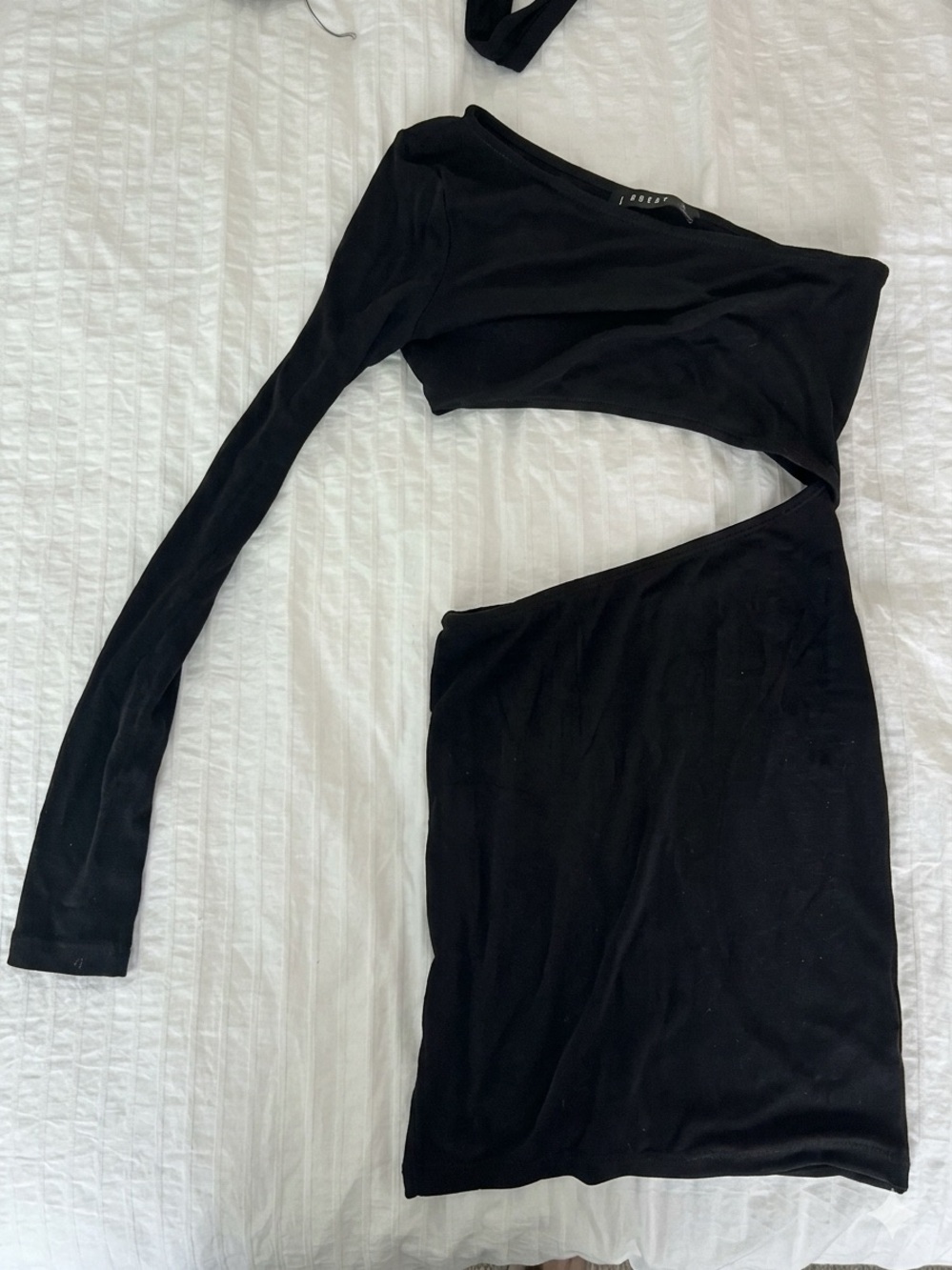 Lioness Black One-Sleeve Cutout Bodycon Dress